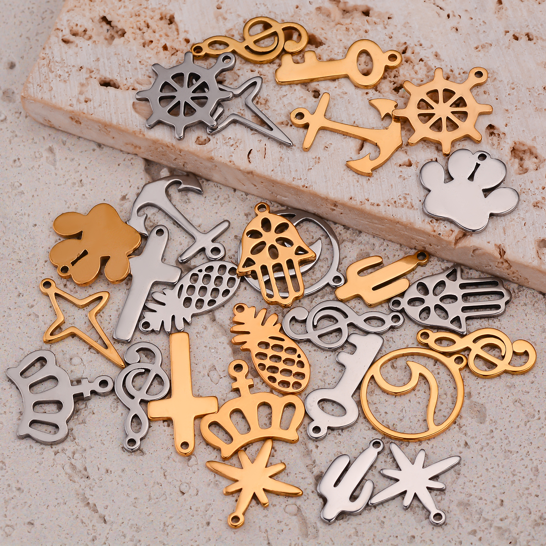 Jewelry Making Notes - 10pcs Stainless Steel Anchor Paw Palm