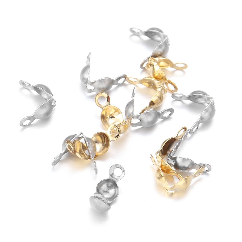 Jewelry Making Bead - 50pcs Stainless Steel Connector Clasp Ball