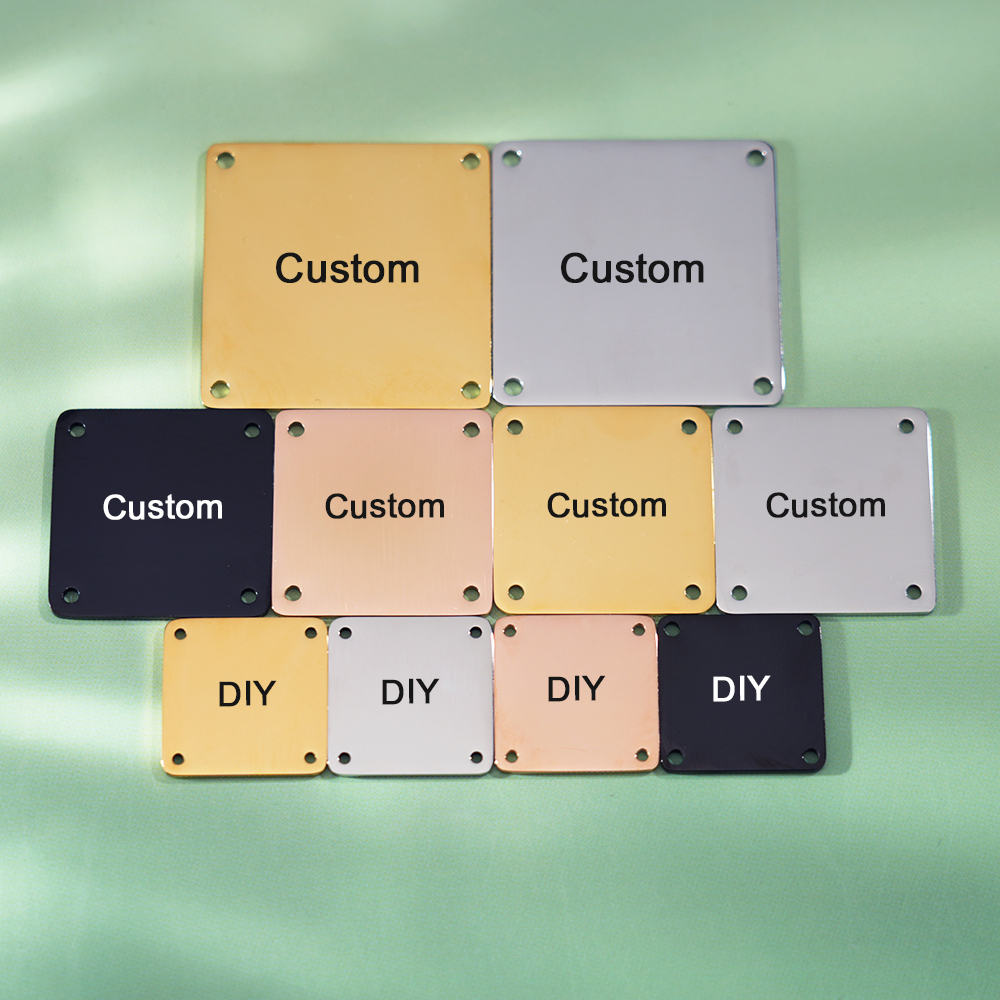 Making Custom Jewelry - 30pcs/Lot Custom Logo Square Tags Personalized
