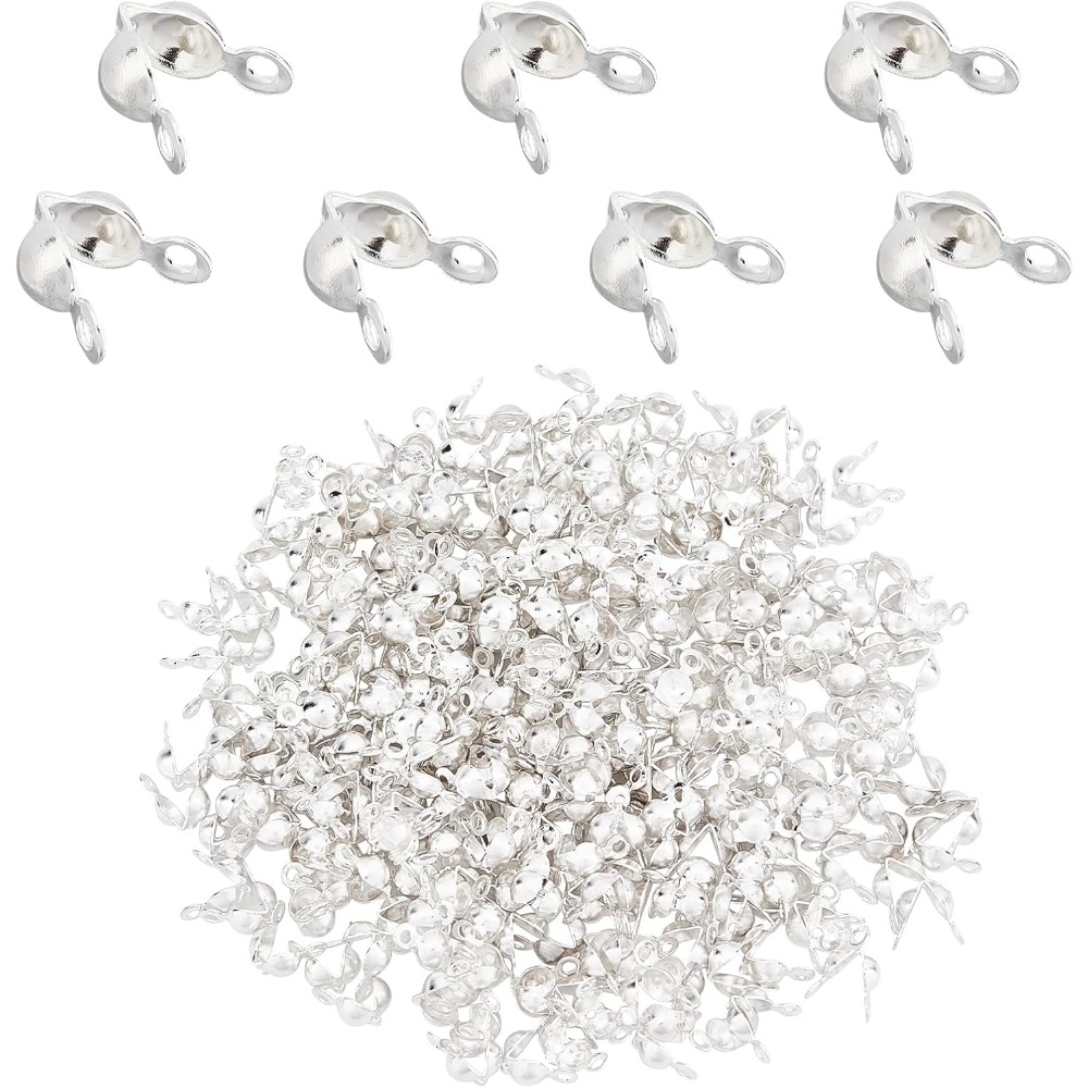 Jewelry Making Bead - 300pcs 3.5mm 304 Stainless Steel Clamshell