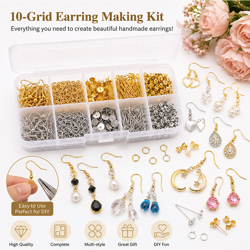 1 Set Box Earhook Single Rings - đánh giá và giá Jewelry Making Box