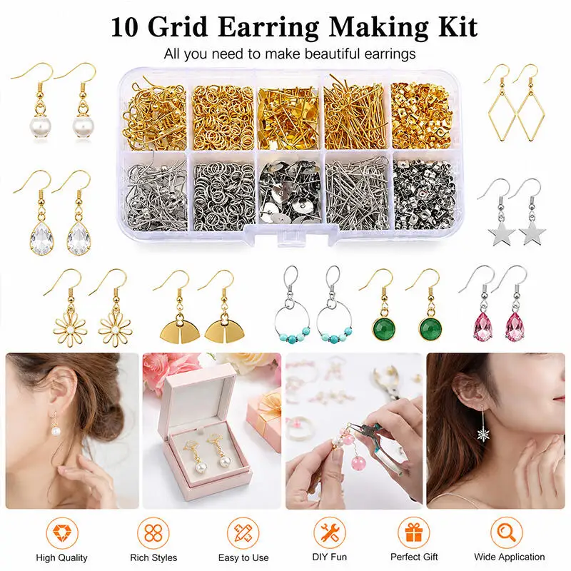 1 Set Box Earhook Single Rings - đánh giá và giá Jewelry Making Box