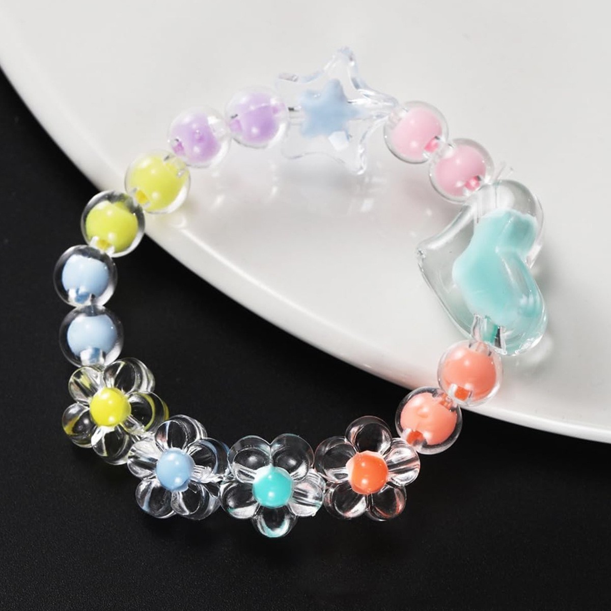 174pcs/Box Heart Acrylic Beads - đánh giá và giá Jewelry Making For Kids