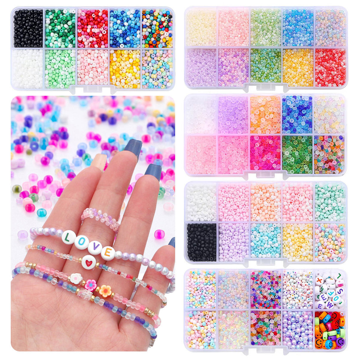 2mm 3mm Glass Seed Beads Kit w - đánh giá và giá Jewelry Making Box