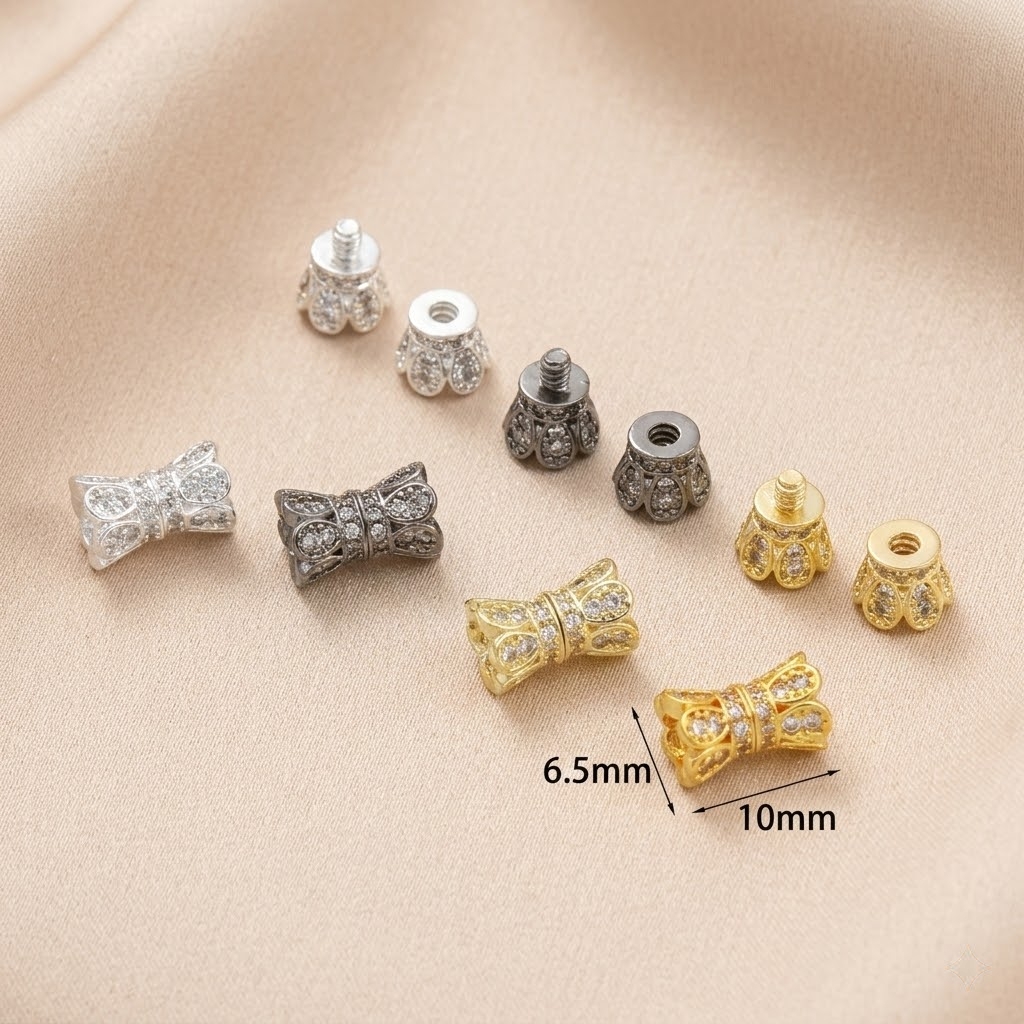 2pcs 18K Gold Plated Cubic Zir - đánh giá và giá Jewelry Making Metal