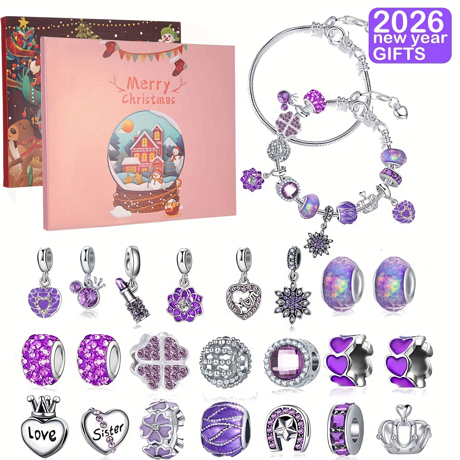 Christmas purple beads DIY jew - đánh giá và giá Jewelry Making Box