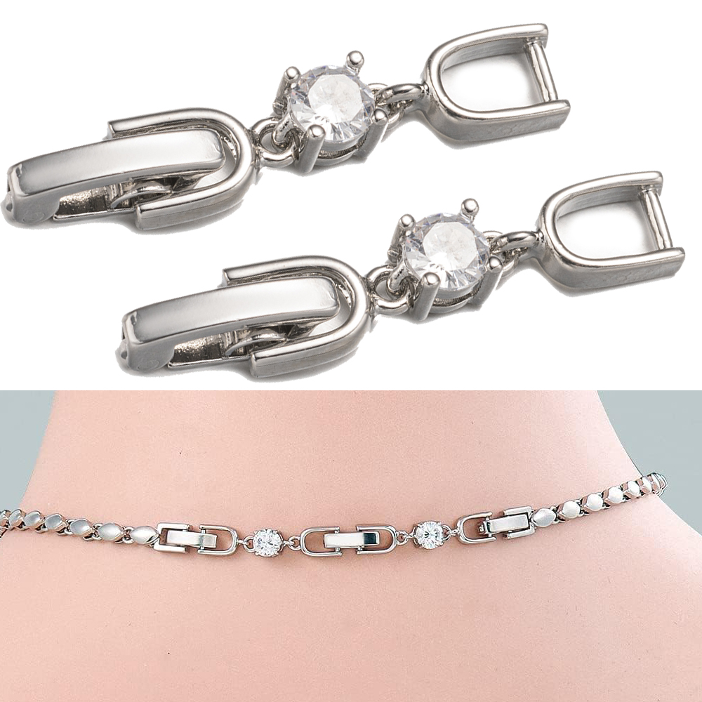 5pcs White Gold Plated Crystal - đánh giá và giá Jewelry Making Set